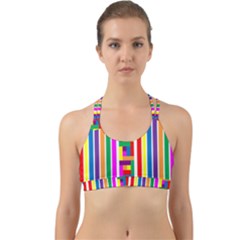 Rainbow Geometric Design Spectrum Back Web Sports Bra by Nexatart