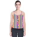 Rainbow Geometric Design Spectrum Velvet Spaghetti Strap Top View1