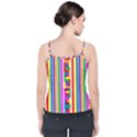 Rainbow Geometric Design Spectrum Velvet Spaghetti Strap Top View2