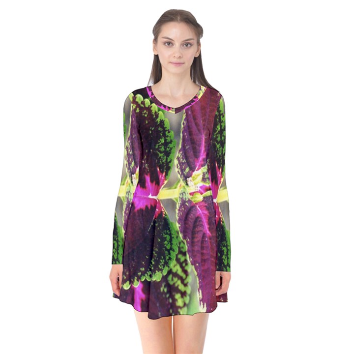 Plant Purple Green Leaves Garden Flare Dress