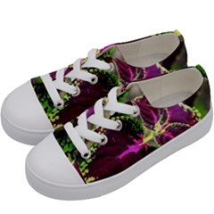 Plant Purple Green Leaves Garden Kids  Low Top Canvas Sneakers by Nexatart