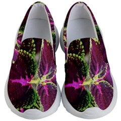 Plant Purple Green Leaves Garden Kid s Lightweight Slip Ons