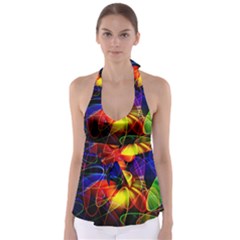 Fractal Pattern Abstract Chaos Babydoll Tankini Top by Nexatart