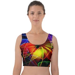 Fractal Pattern Abstract Chaos Velvet Crop Top