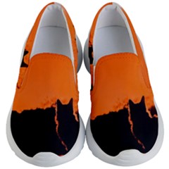 Sunset Cat Shadows Silhouettes Kid s Lightweight Slip Ons