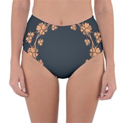 Floral Vintage Royal Frame Pattern Reversible High-waist Bikini Bottoms by Nexatart