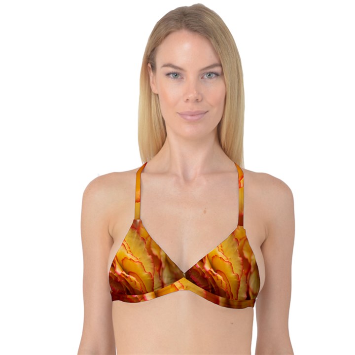 Flowers Leaves Leaf Floral Summer Reversible Tri Bikini Top