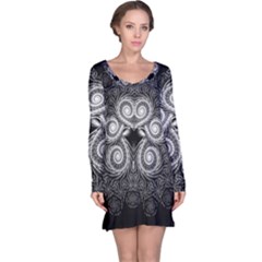 Fractal Filigree Lace Vintage Long Sleeve Nightdress by Nexatart