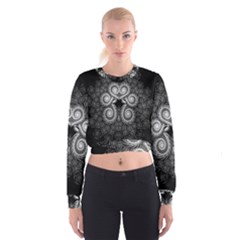 Fractal Filigree Lace Vintage Cropped Sweatshirt