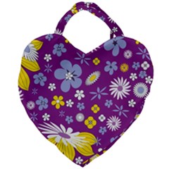 Floral Flowers Giant Heart Shaped Tote