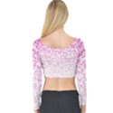 Halftone Dot Background Pattern Long Sleeve Crop Top View2