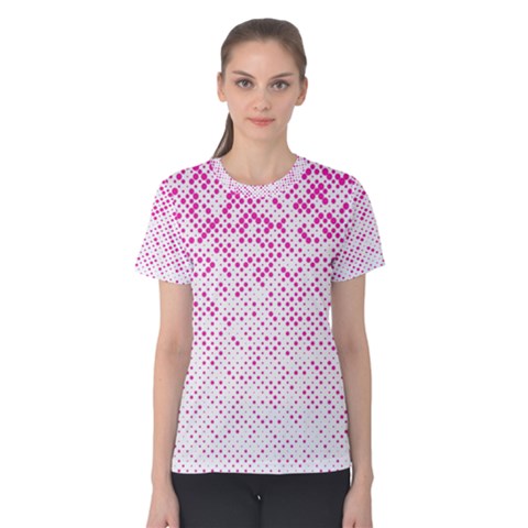 Halftone Dot Background Pattern Women s Cotton Tee by Nexatart