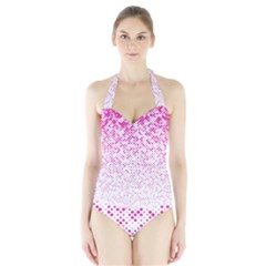 Halftone Dot Background Pattern Halter Swimsuit by Nexatart