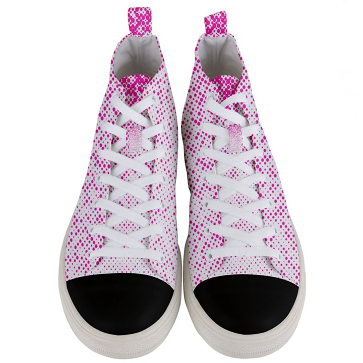 Halftone Dot Background Pattern Men s Mid-Top Canvas Sneakers