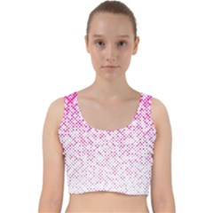 Halftone Dot Background Pattern Velvet Racer Back Crop Top