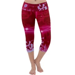 Crystal Flowers Capri Yoga Leggings by Sapixe