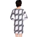 Diagonal Pattern Background Black And White Long Sleeve Nightdress View2