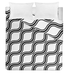 Diagonal Pattern Background Black And White Duvet Cover Double Side (queen Size) by Sapixe