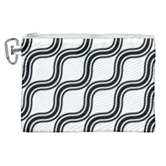 Diagonal Pattern Background Black And White Canvas Cosmetic Bag (xl) by Sapixe