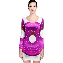 Donut Transparent Clip Art Long Sleeve Bodycon Dress by Sapixe