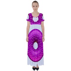 Donut Transparent Clip Art High Waist Short Sleeve Maxi Dress by Sapixe