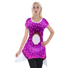 Donut Transparent Clip Art Short Sleeve Side Drop Tunic by Sapixe