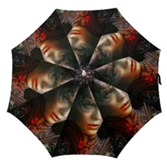 Digital Fantasy Girl Art Straight Umbrellas by Sapixe