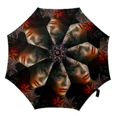 Digital Fantasy Girl Art Hook Handle Umbrellas (medium) by Sapixe