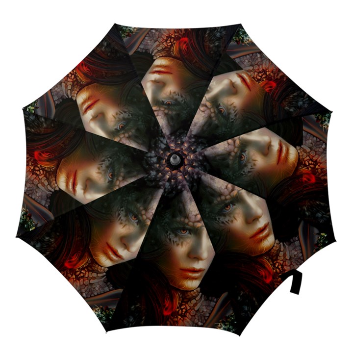 Digital Fantasy Girl Art Hook Handle Umbrellas (Medium)