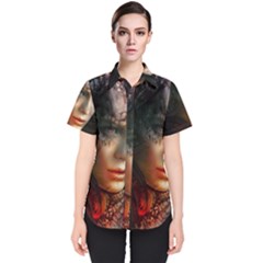 Digital Fantasy Girl Art Women s Short Sleeve Shirt