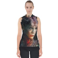 Digital Fantasy Girl Art Shell Top by Sapixe