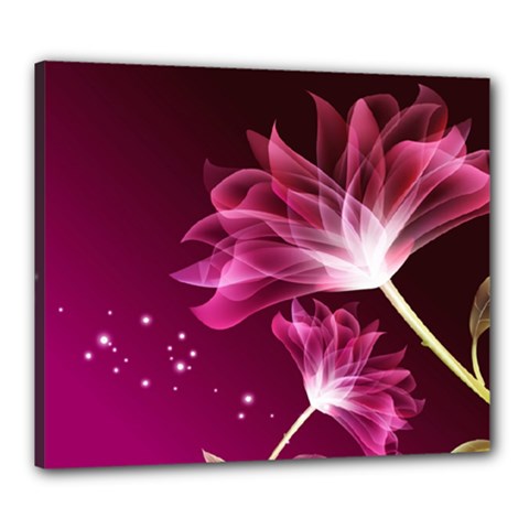 Drawing Flowers Lotus Canvas 24  X 20  by Sapixe