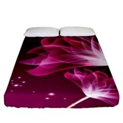 Drawing Flowers Lotus Fitted Sheet (queen Size) by Sapixe