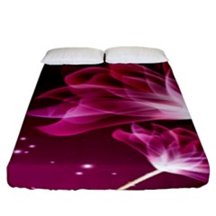 Drawing Flowers Lotus Fitted Sheet (king Size) by Sapixe