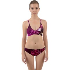 Drawing Flowers Lotus Wrap Around Bikini Set by Sapixe