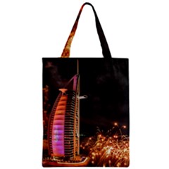 Dubai Burj Al Arab Hotels New Years Eve Celebration Fireworks Zipper Classic Tote Bag by Sapixe