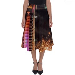 Dubai Burj Al Arab Hotels New Years Eve Celebration Fireworks Perfect Length Midi Skirt by Sapixe