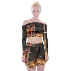 Dubai Burj Al Arab Hotels New Years Eve Celebration Fireworks Off Shoulder Top With Mini Skirt Set by Sapixe