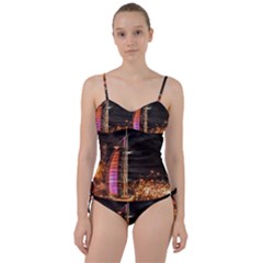 Dubai Burj Al Arab Hotels New Years Eve Celebration Fireworks Sweetheart Tankini Set by Sapixe