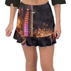 Dubai Burj Al Arab Hotels New Years Eve Celebration Fireworks Fishtail Mini Chiffon Skirt by Sapixe