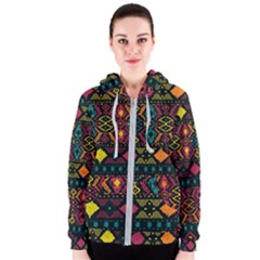 Ethnic Pattern Women s Zipper Hoodie by Sapixe