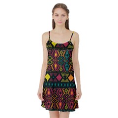 Ethnic Pattern Satin Night Slip