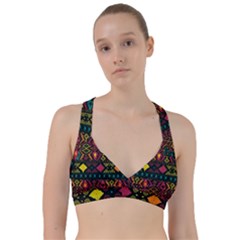 Ethnic Pattern Sweetheart Sports Bra by Sapixe