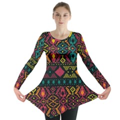 Ethnic Pattern Long Sleeve Tunic 