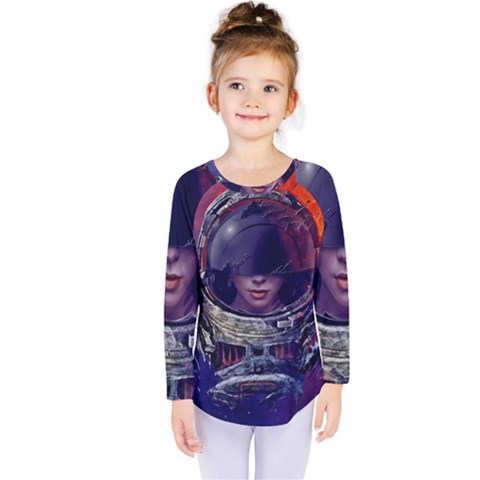 Eve Of Destruction Cgi 3d Sci Fi Space Kids  Long Sleeve Tee by Sapixe