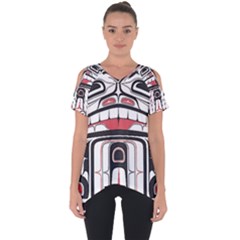 Ethnic Traditional Art Cut Out Side Drop Tee by Sapixe