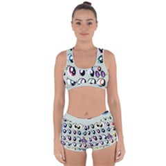 Eyes  Pattern Racerback Boyleg Bikini Set