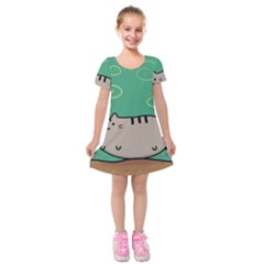 Fat Cat Kids  Short Sleeve Velvet Dress by Sapixe