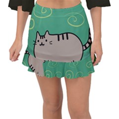 Fat Cat Fishtail Mini Chiffon Skirt