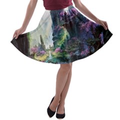 Fantastic World Fantasy Painting A-line Skater Skirt by Sapixe